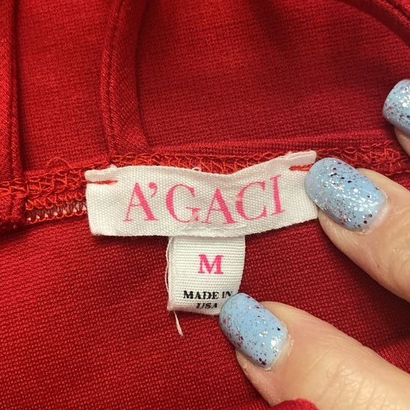 A’Gaci woman’s cut out stringy spaghetti strap back, zipper closure red dress - Picture 8 of 14